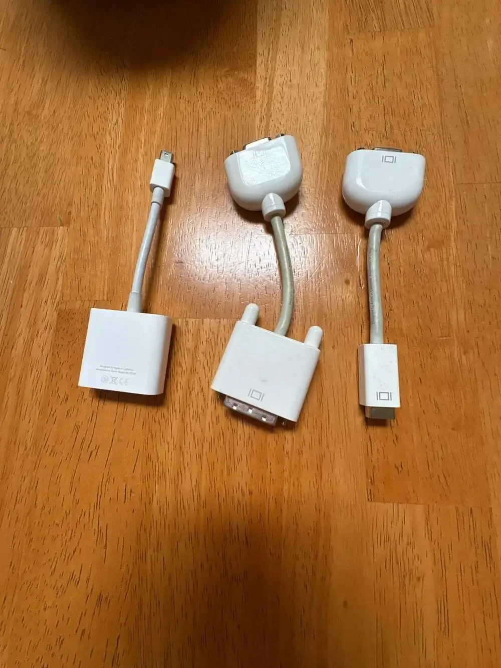 Lot of 3 Apple Mini-DVI and DVI Video Adapter Cables